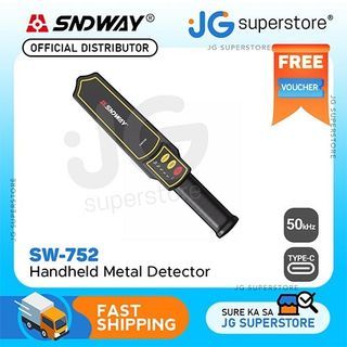 Sndway SW-752 Handheld Metal Detector Scanner 50kHZ with LCD Light Lithium Battery Type-C Support Headset Monitor | JG Superstore