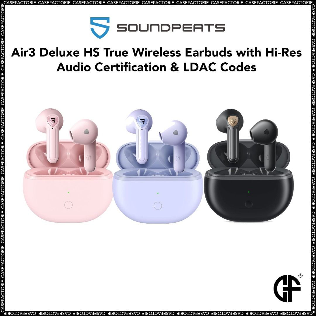 SoundPEATS Air3 Pink Bluetooth Earbuds With QCC3040 AptX-Adaptive