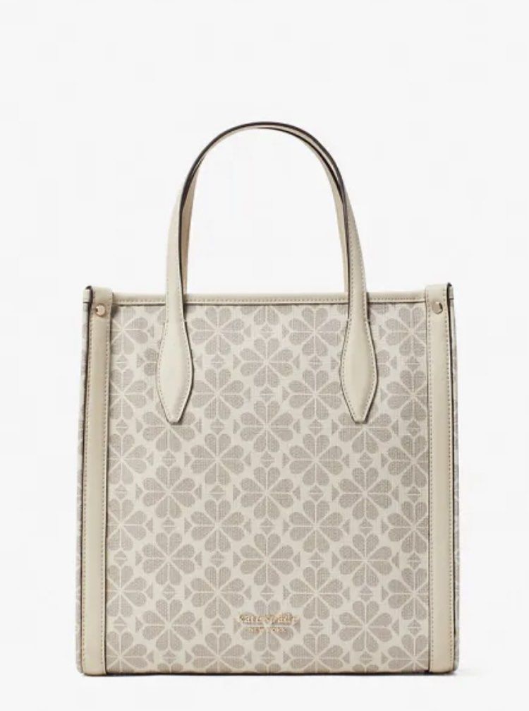 Review Time!! Kate Spade Flower Coated Canvas Rowan Medium North South Tote  