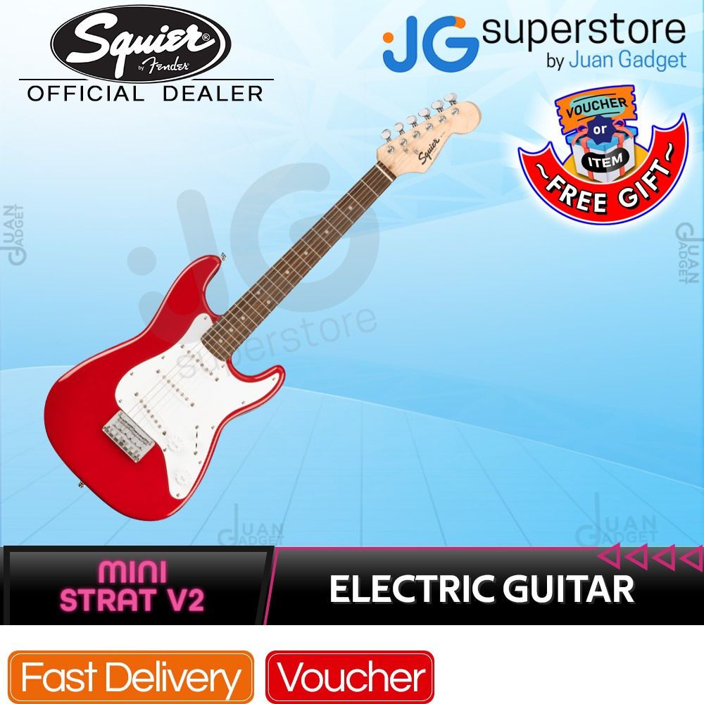 Squier by Fender Mini Stratocaster V2 Electric Guitar Standard Single ...