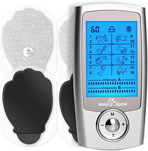 Easy@Home Professional Rechargeable Tens Unit + Heat Therapy + EMS , Portable Pain Management and Muscle Stimulator Massager, PA