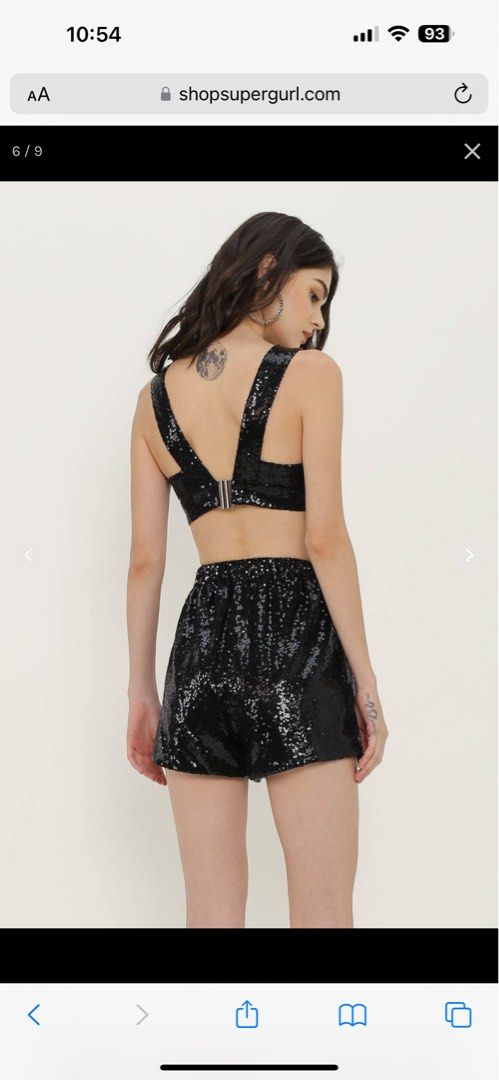 SPACE SEQUINNED BRALET (BLACK)