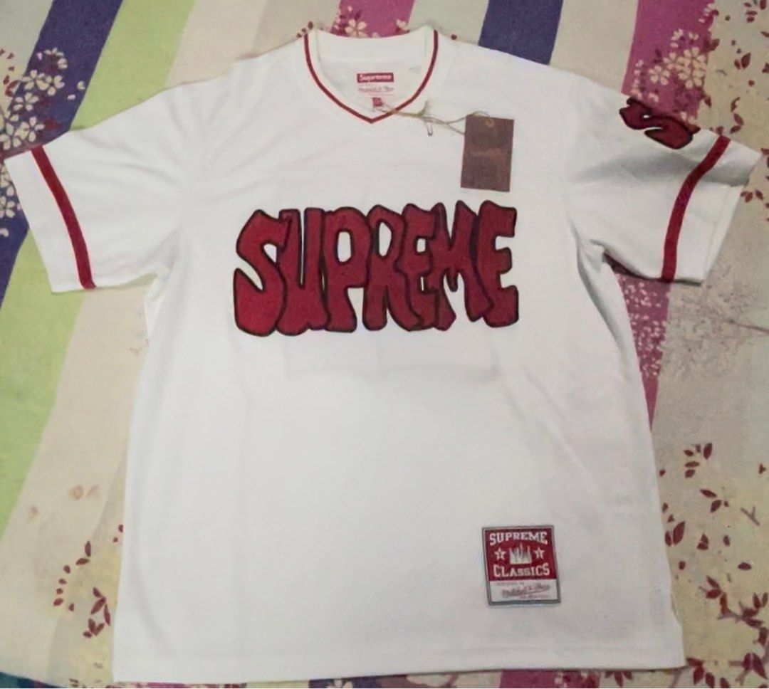 supreme mitchell ness football jersey white