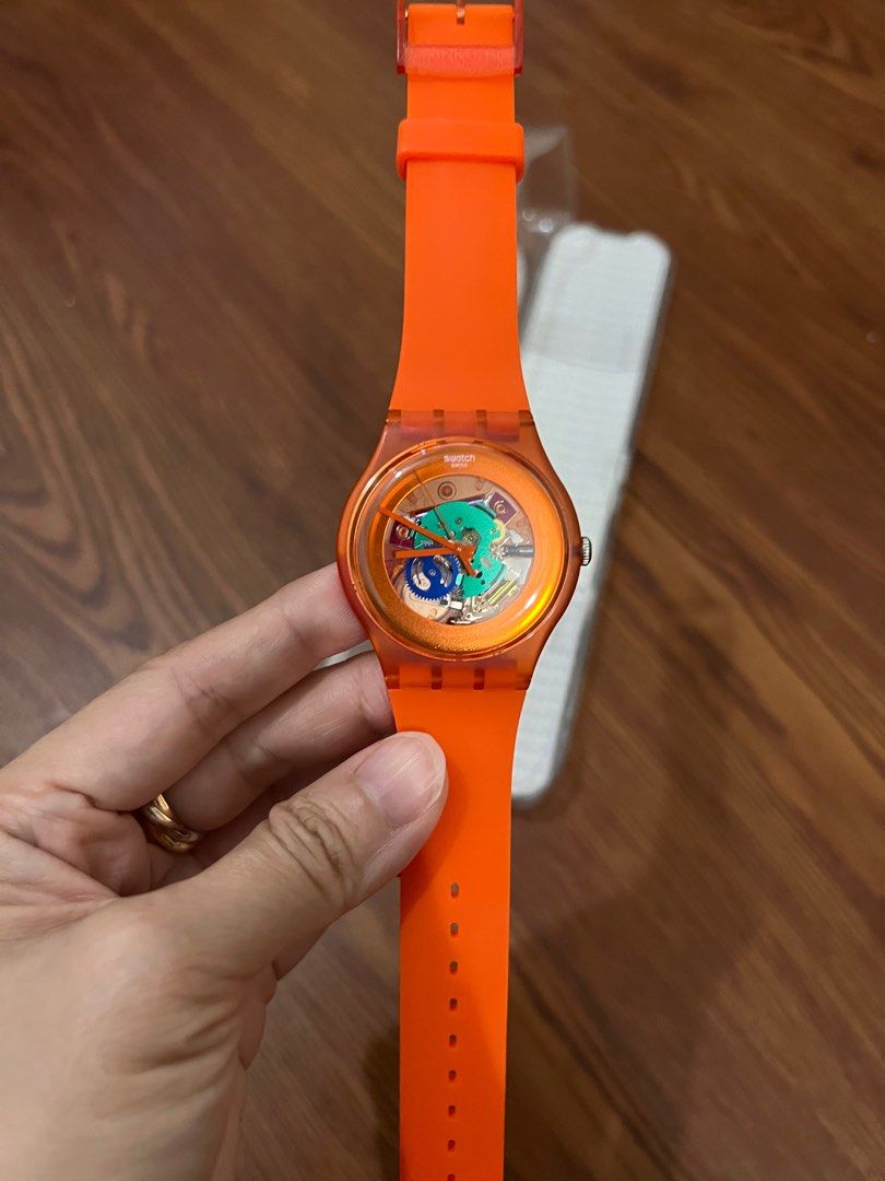 Swatch watch orange discount