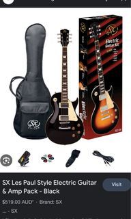 RUSH SX Les Paul style Guitar pack body with amp