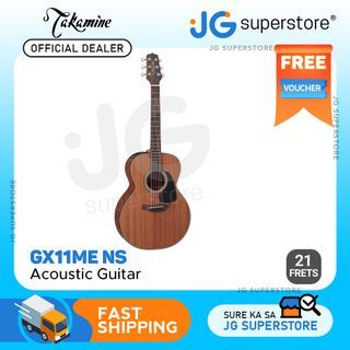 Takamine GX11ME-NS 21-Fret 3/4 Non-Cutaway Mahogany Smaller Scale Acoustic Guitar with Pick-Ups and Gig Bag | JG Superstore