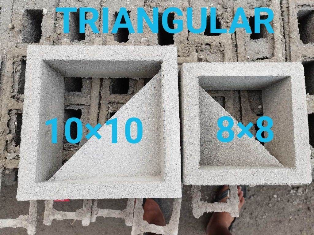 TRIANGULAR BREEZE BLOCKS (Category: Construction & Building Materials) located in San Mateo. Submitted by kim.mejos (Listing ID 1238615689, Image 1). Description: KIM MEJOS ☎️ 0956 742 3308 10X10 INCHES 8x8 INCHES DECORATIVE BLOCKS BREEZE BLOCKS 80/PC FOR BULK ORDERS 300+ UP 70/PC.