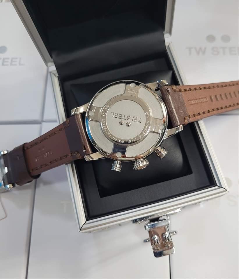 TW Steel TW MS104 Maverick 48mm Blue Dial Brown Leather Watch Men s Fashion Watches Accessories Watches on Carousell