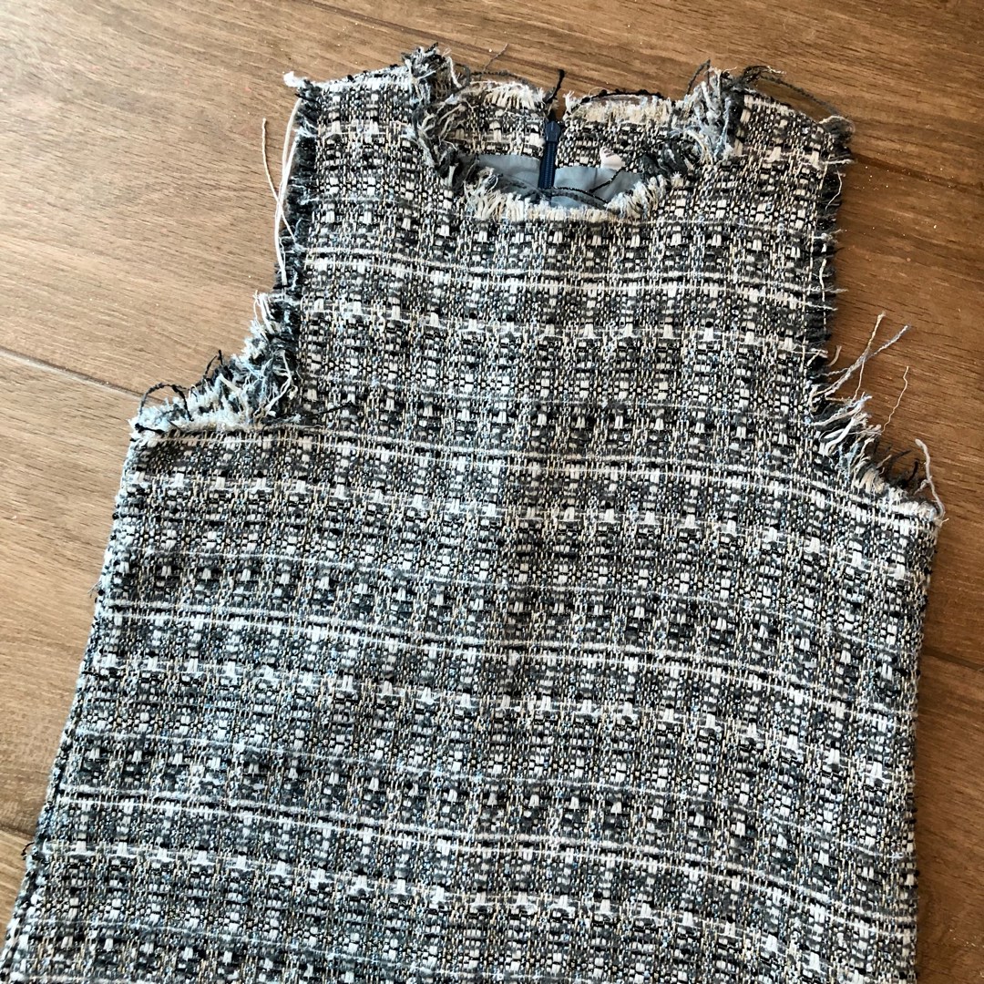 tweed dress with shirt