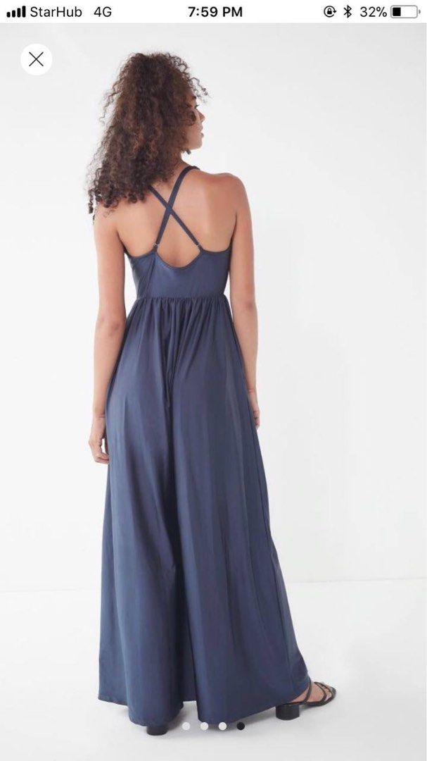 Uo gia plunging shimmer deals jumpsuit