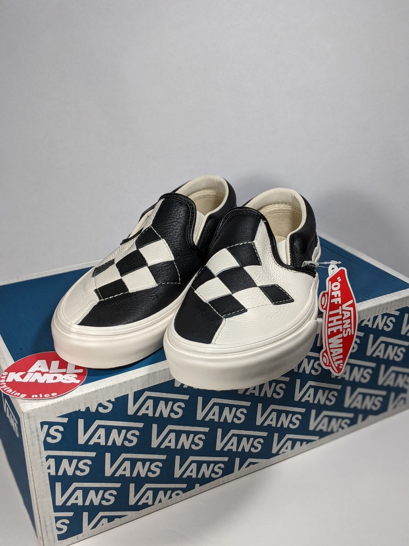 Vans leather 2024 checkerboard