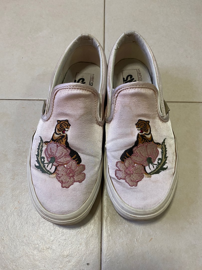 Pink silk shop vans
