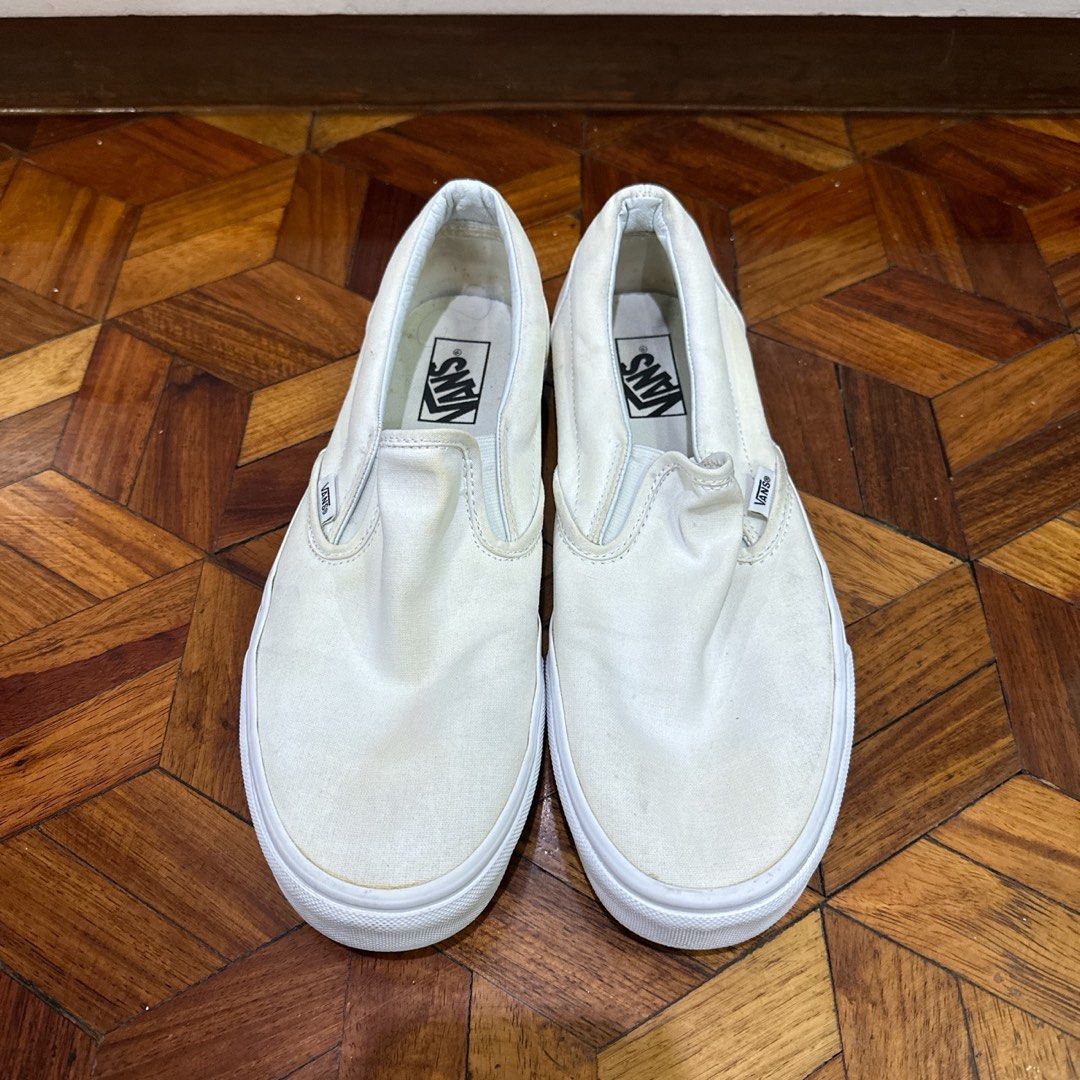 Used white slip on vans new arrivals