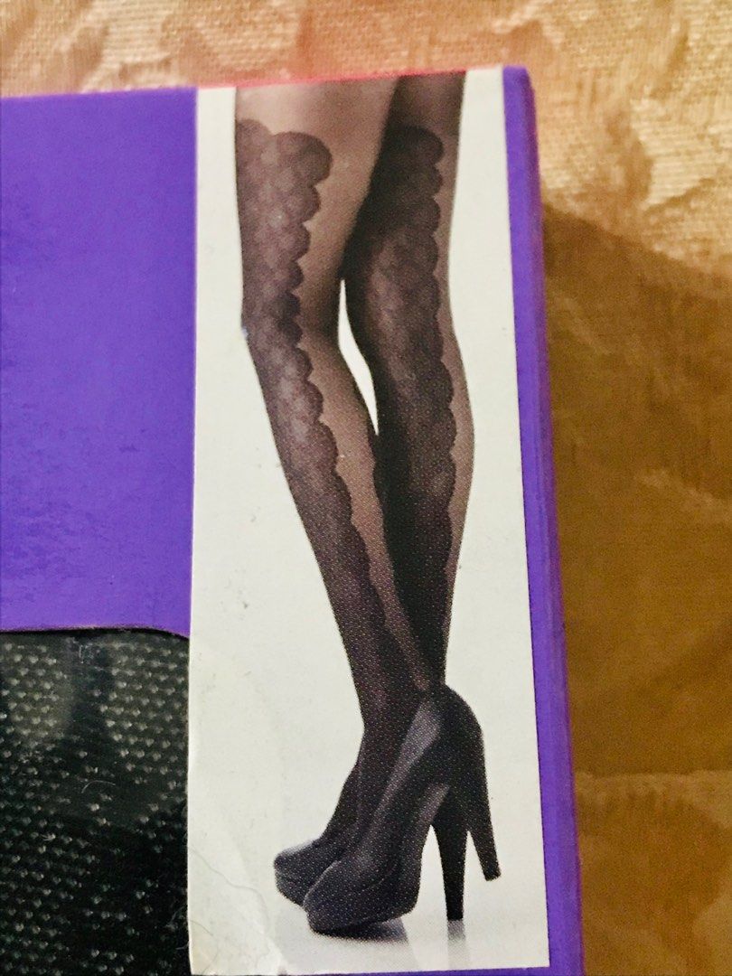 Victorian Boudoir Lace Midnight Tattoo Illusion Stockings Cecil Mcbee Vixen Full Hosiery On 8409