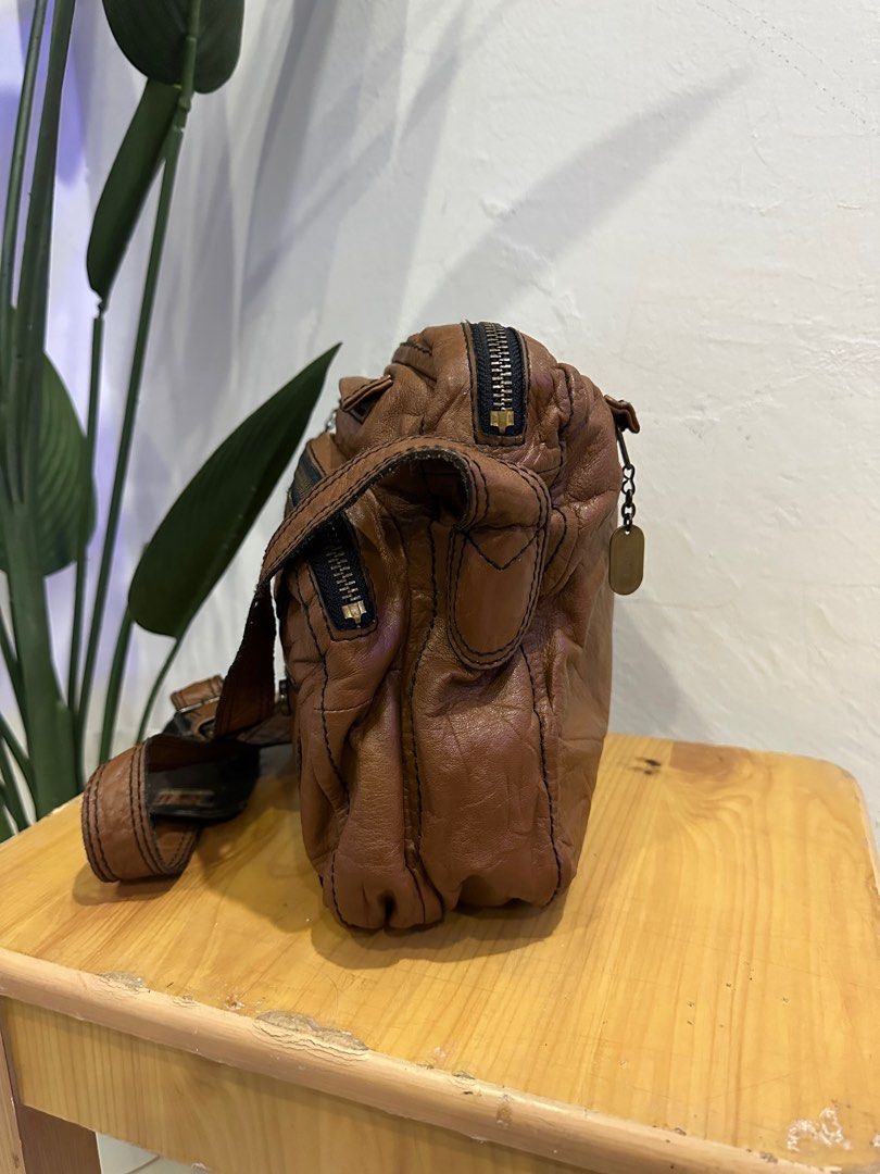 Vintage Porter Leather Sling Bag, Men