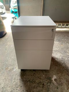 WHITE ALL STEEL CABINET ( 3 DRAWERS ) - CENTER LOCKING SYSTEM