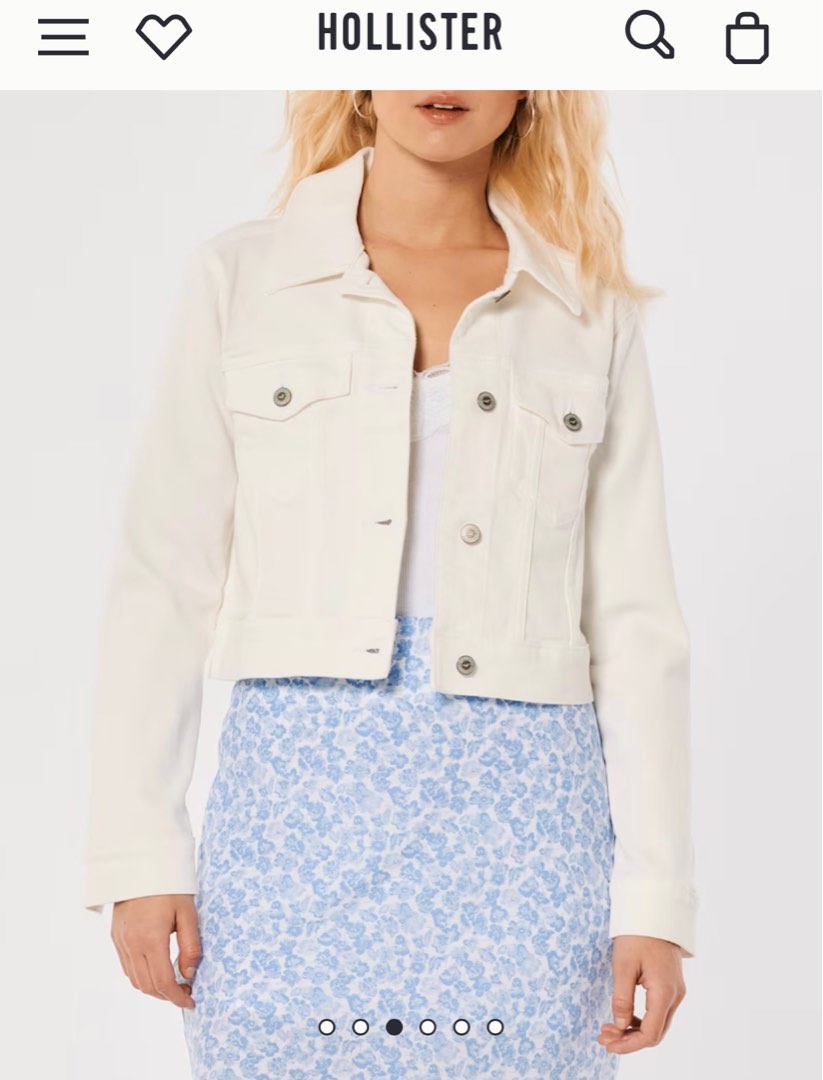 White cropped denim jacket womens hotsell