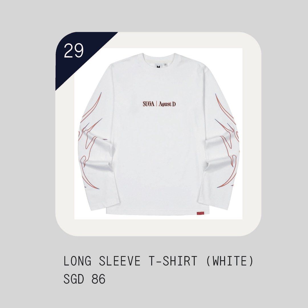 WTS] SUGA | Agust D TOUR D-DAY: LONG SLEEVE T-SHIRT (WHITE 