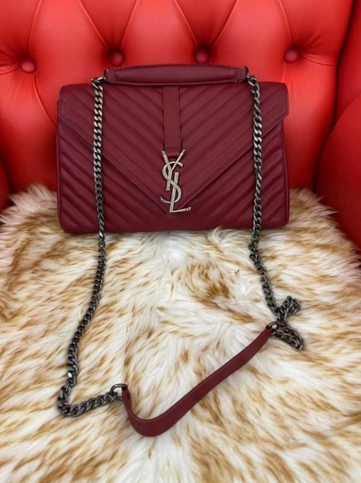 Ysl tote burgundy