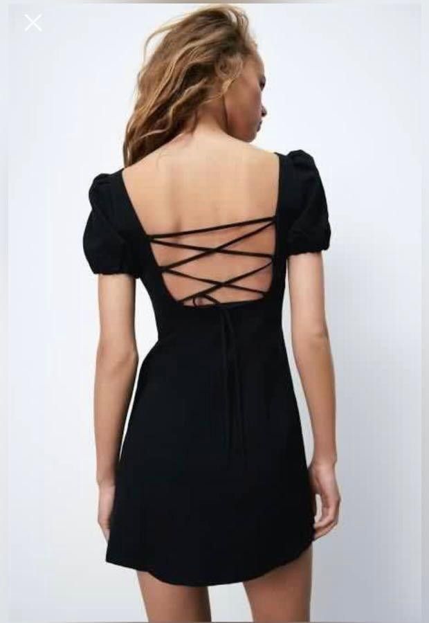 backless blue mini dress Ellie Navy Strapless Mini Dress - US 12