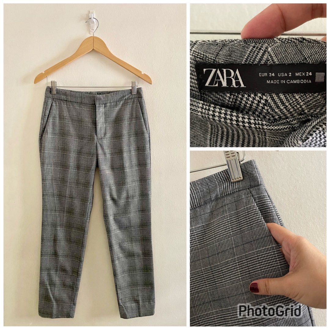 ZARA PRINTED LINEN BLEND TROUSERS, Women's Fashion, Bottoms, Other Bottoms  on Carousell