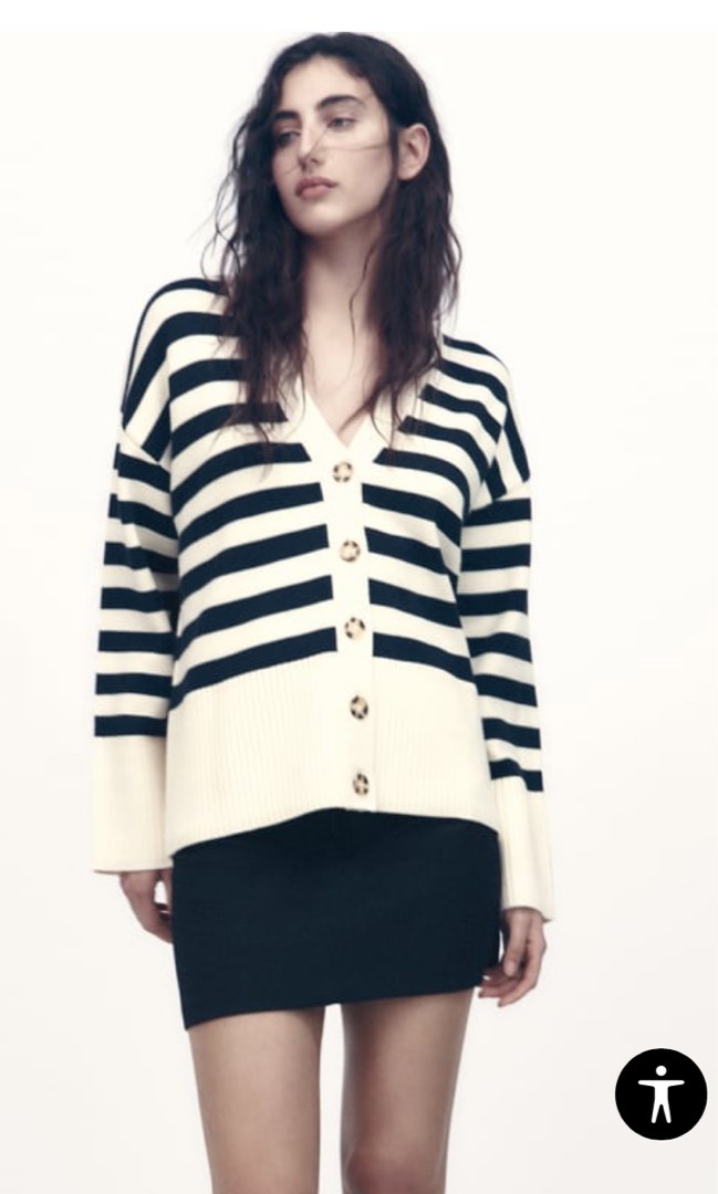 striped cardigan zara