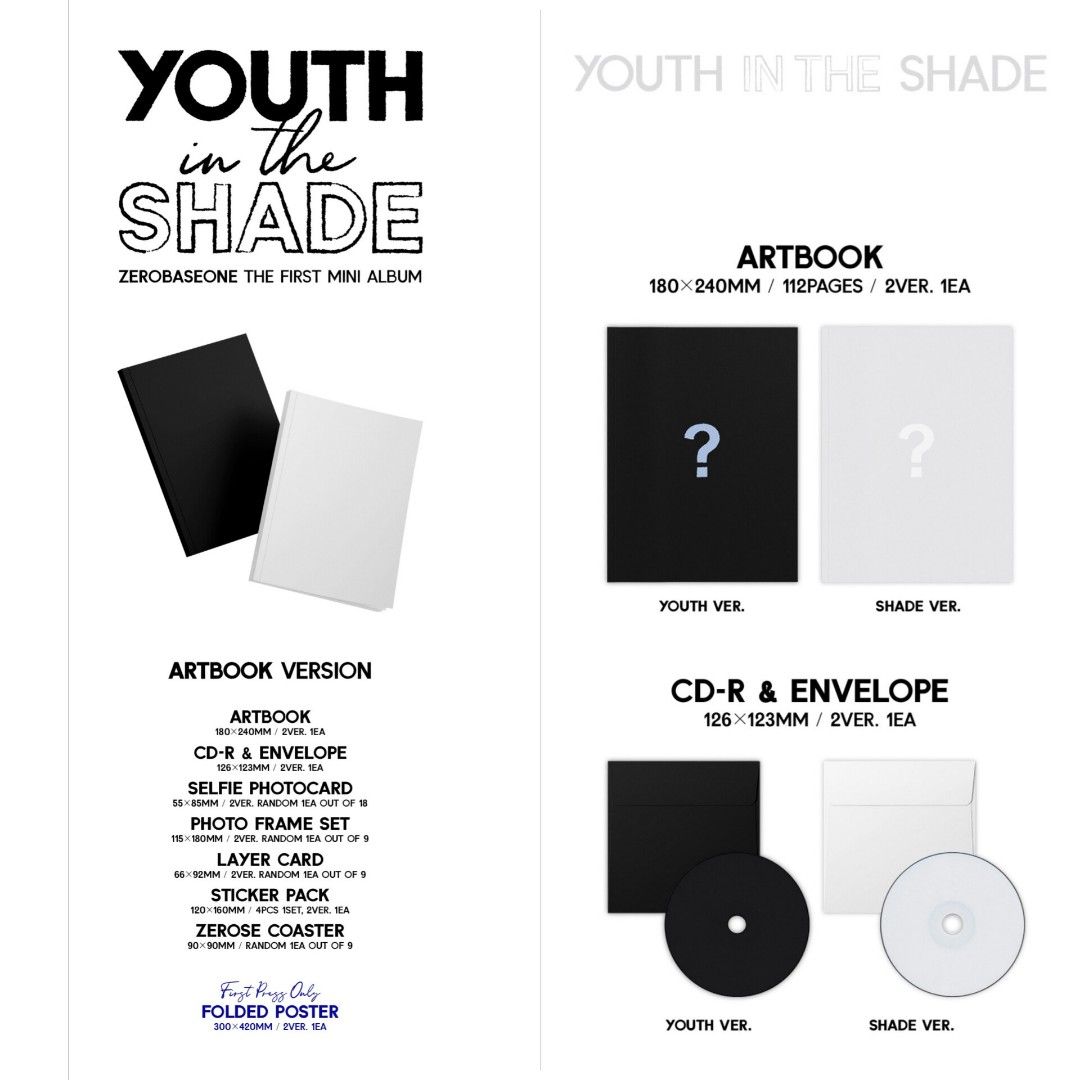 ZEROBASEONE - The 1st Mini Album [YOUTH IN THE SHADE]