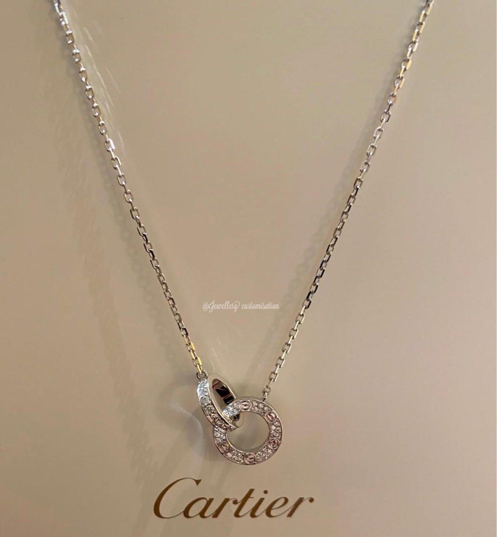 Cartier love necklace white gold discount
