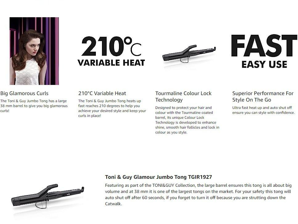 Toni and guy jumbo curling tong sales