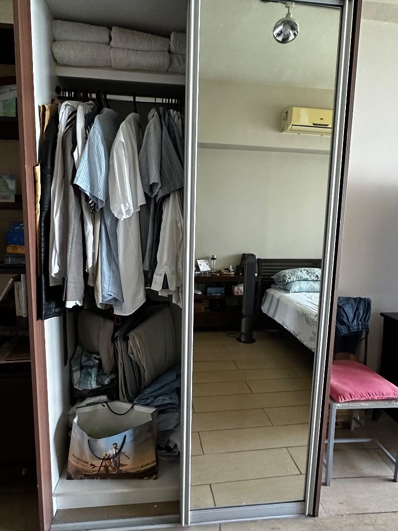 2Door Wardrobe, 2 Full Body Mirrors, sliding Doors on Carousell