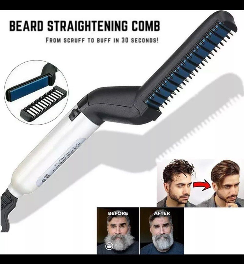 3944 Multifunctional Hair Comb Brush Quick Beard Straightener