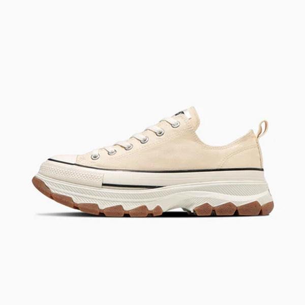 日本限定) CONVERSE ALL STAR TREKWAVE OX 低筒奶油白米白厚底增高, 女 
