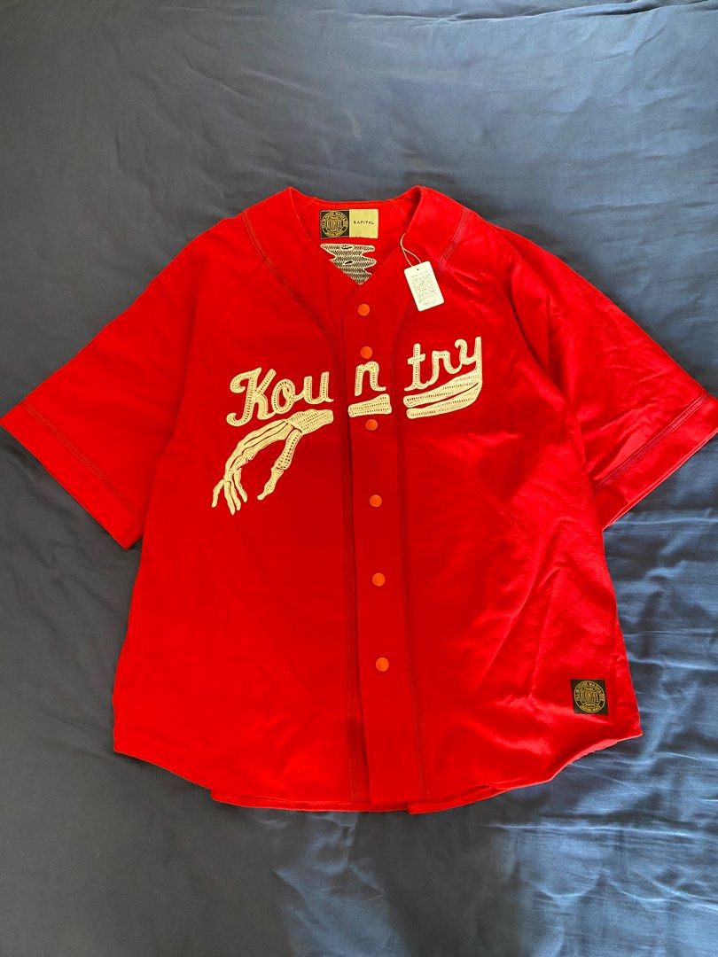 全新Kapital Baseball Shirt Red Bone Size 3, 男裝, 上身及套裝, T