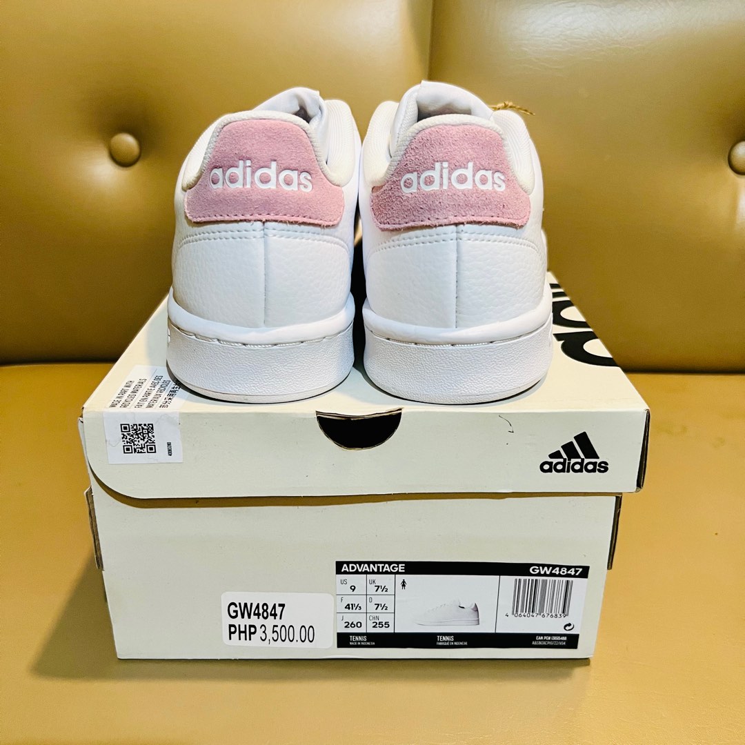 adidas Advantage White Pink Women Classic Casual Sneakers GW4847