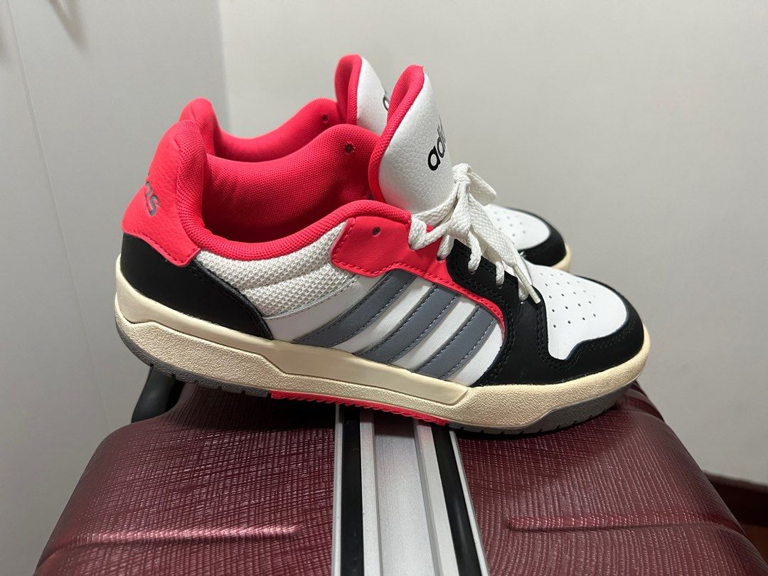 Red and online grey adidas shoes
