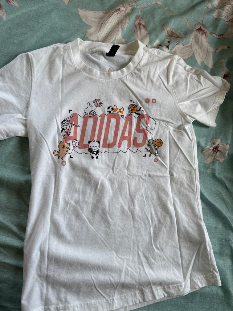 Adidas White Pritned Shirt Women s Fashion Tops Shirts on Carousell
