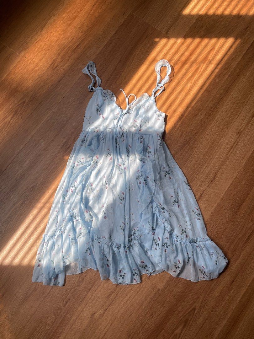 princess polly baby blue dress Abercrombie & Fitch strapless flare midi dress in blue floral is available  for purchase on au PAY Market - Imported Goods Online Store Co.Ltd. | au  PAY Market main image 1