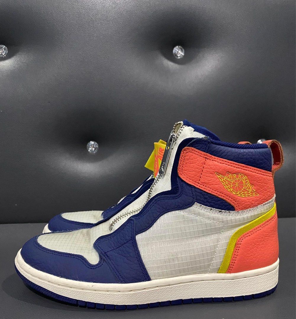 Air Jordan 1 High Zip Blue Void Citron, Men's Fashion, Footwear 