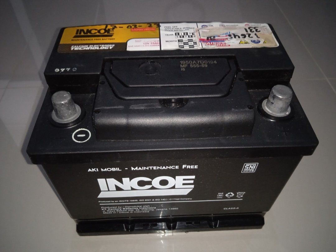 Aki DIN 55 Ampere INCOE 55559 Kepala Mendem, Aksesoris Mobil di Carousell