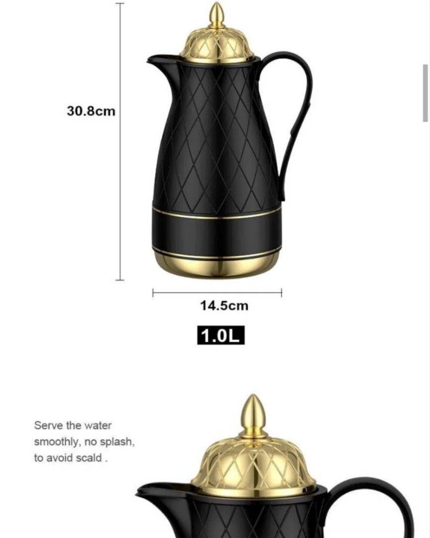 Arabic Vacuum Flask 1 L version 2, Furniture & Home Living, Kitchenware