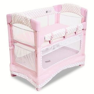 Arm's Reach Mini Ezee 3-In-1 Co- Sleeper In Coterie Light Pink with FREE View 3-Stage Activity Center and IKEA high chair