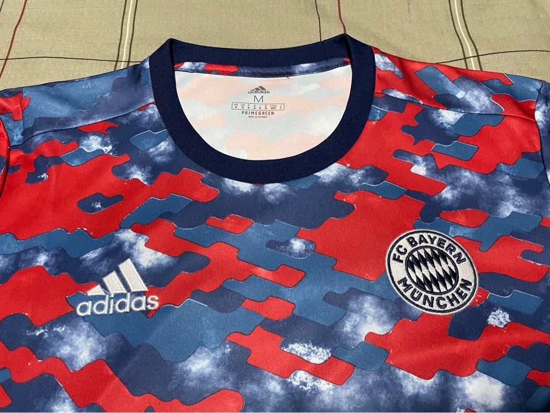 Adidas Bayern Munich FC Pre-Match Training Shirt 21/22 Red Blue XL Jersey  GR0652