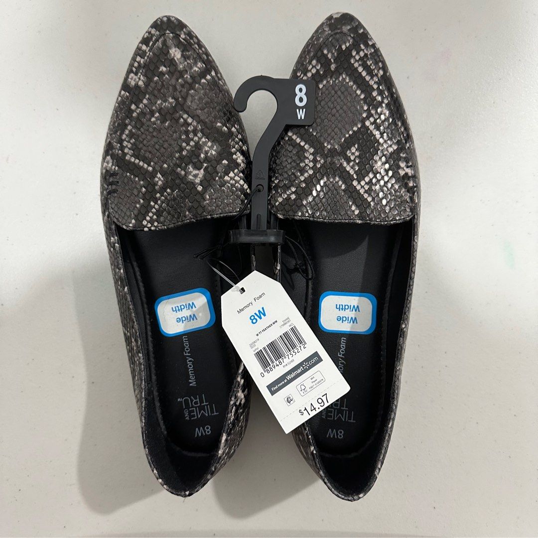 Authentic Time and Tru Loafers Slip on Flats Sandals Faux Casual