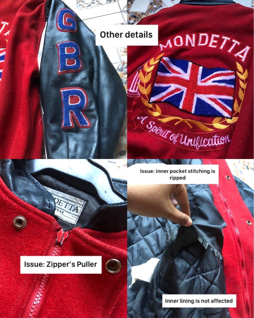 Vintage Mondetta Great Britain Varsity Leather Jacket -  Canada