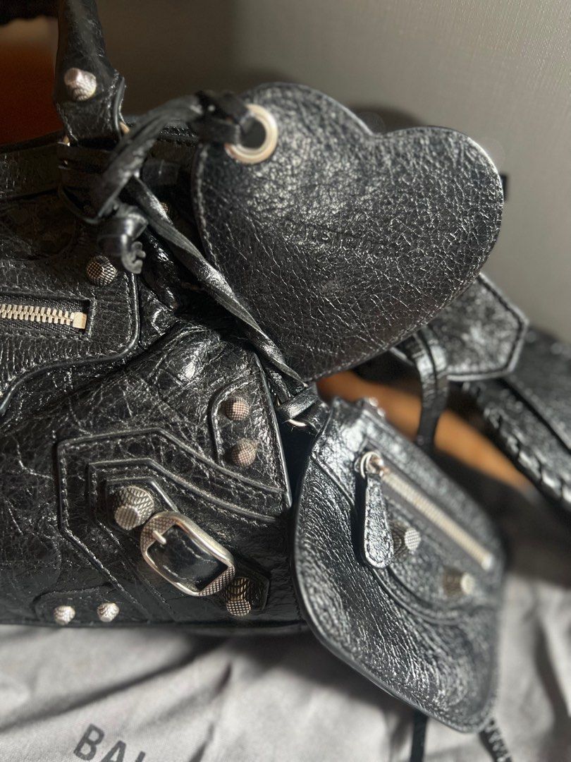 Balenciaga Neo Cagole XS black with sliver hardware, Luxury, Bags