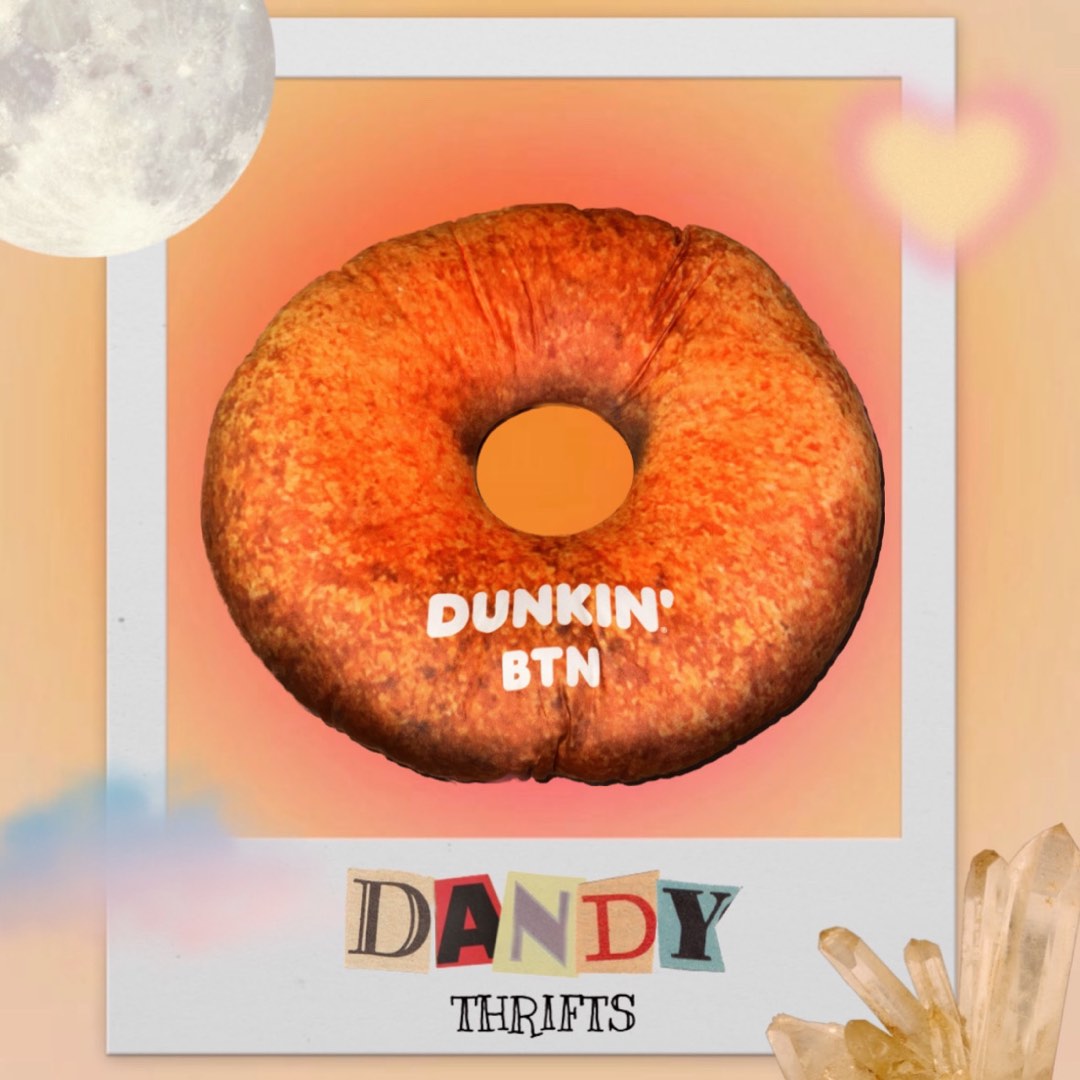 Brand New Dunkin BTN Butternut Donut Pillow DANDY THRIFTS, Furniture