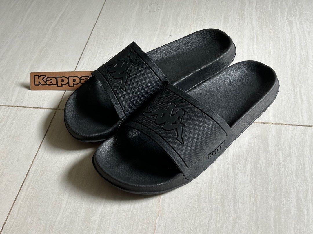 Brand New Kappa Black Slides Slippers Sandals SIZE 43 EURO