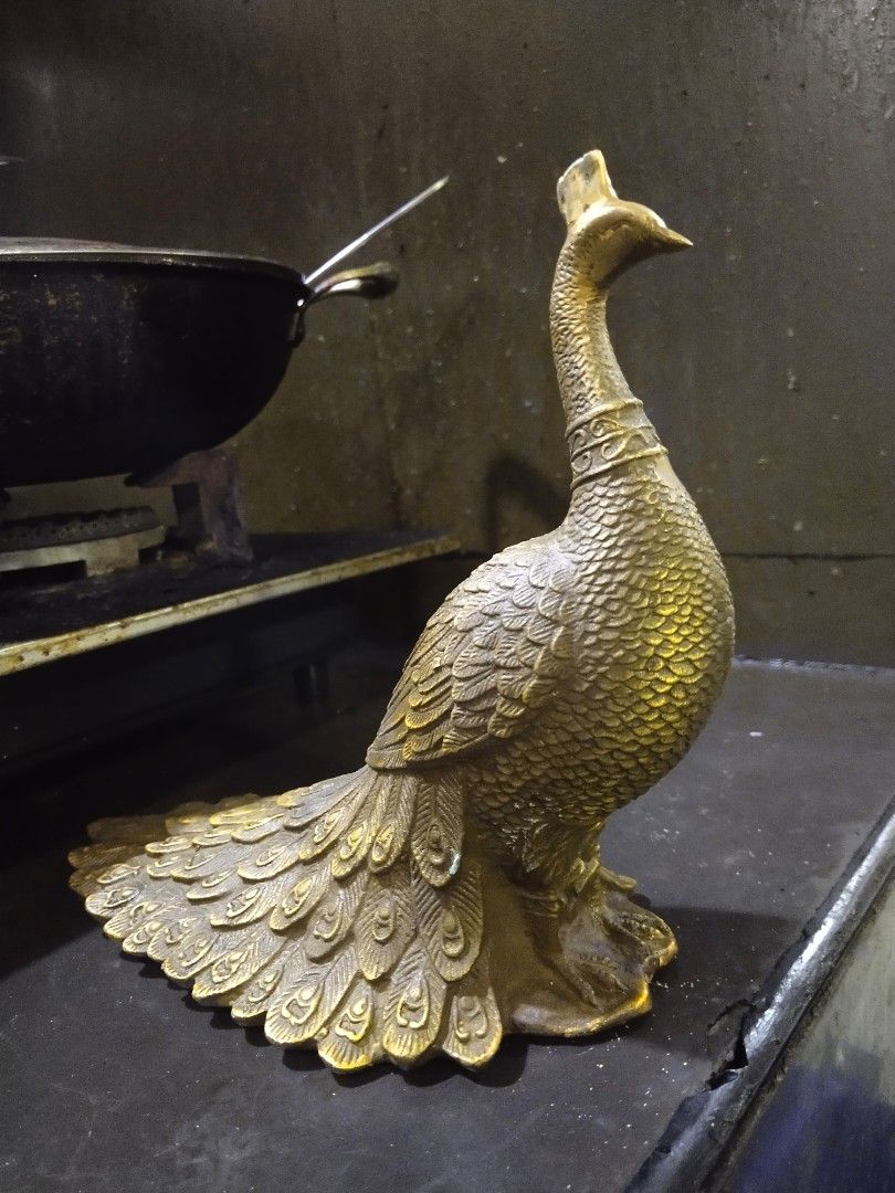 Brass peacock statue display on Carousell
