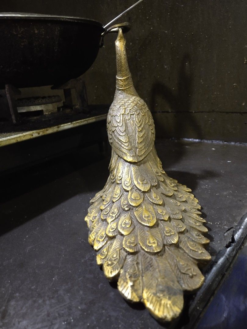 Brass peacock statue display on Carousell