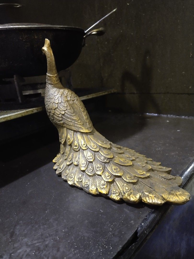 Brass peacock statue display on Carousell